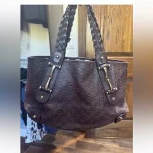 Gucci Dark Brown Monogram Shoulder Bag